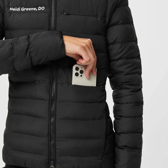 Figs On-Shift Packable Puffer Jacket in Black, Size Medium - Picture 6 of 12